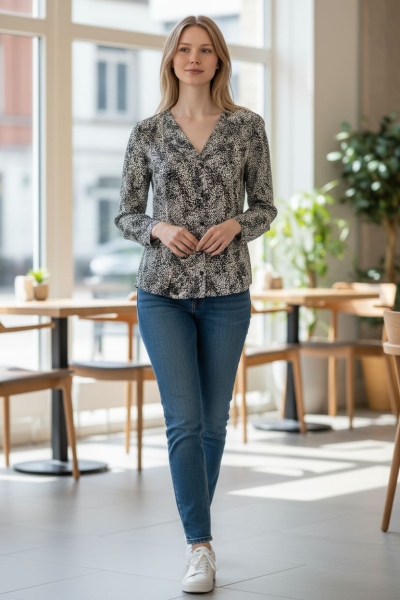 Bluzka koszulowa z długim rękawem rozm. XS